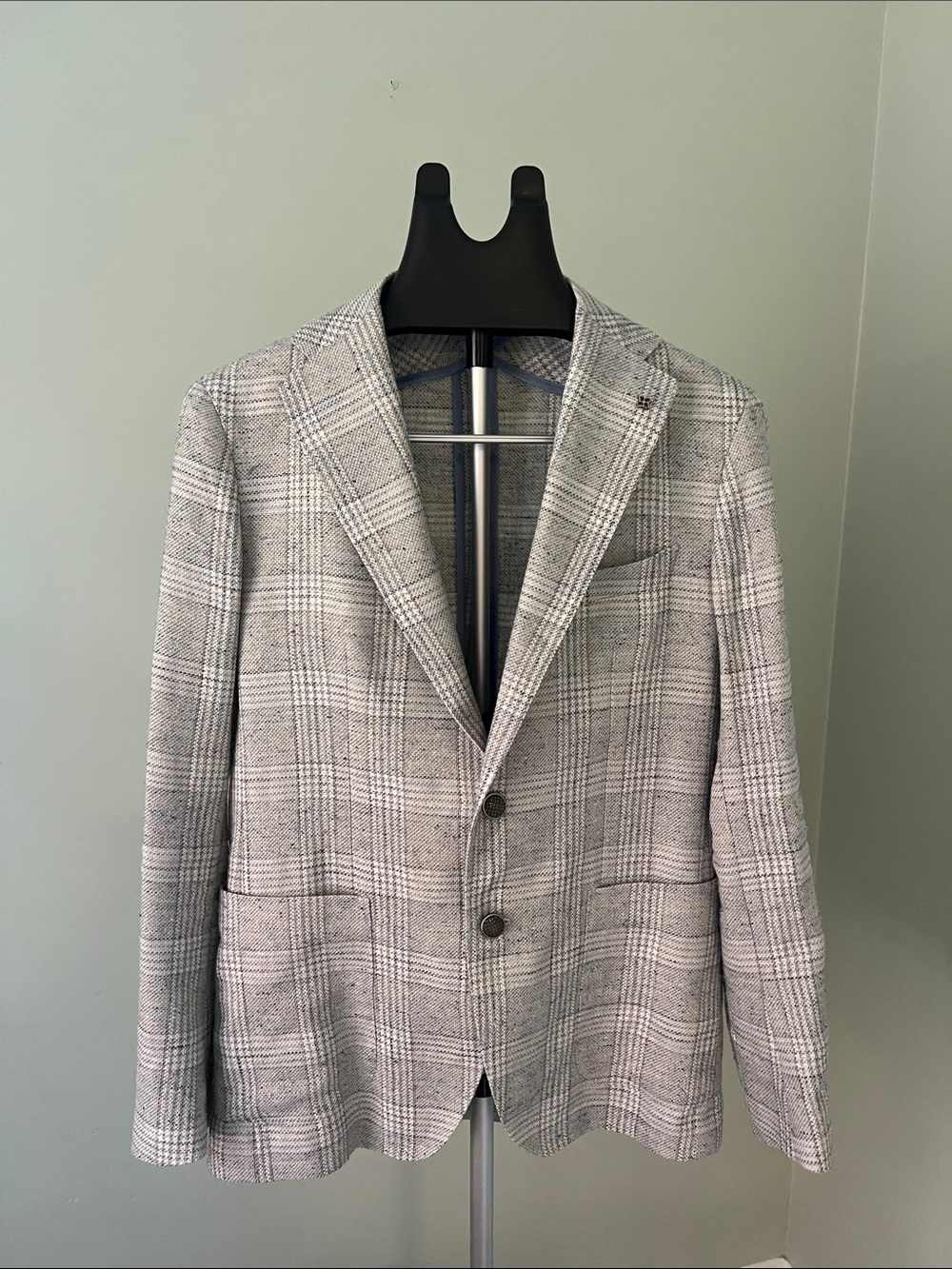 Tagliatore Blue/Beige/Gray Plaid Men's Sport Coat